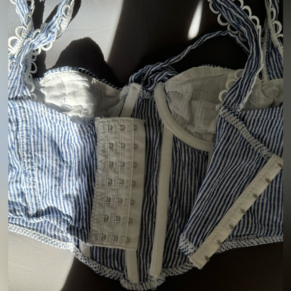 blue & white striped corset top from Boutique store - Picture 3 of 6